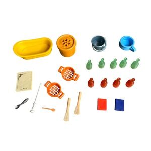 Vintage Playmobil Kitchen Household Accessories Lot Bathtub Bottles Buckets etc.